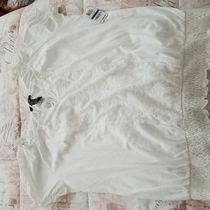 Style & Co. White Pesant Blouse Size XL